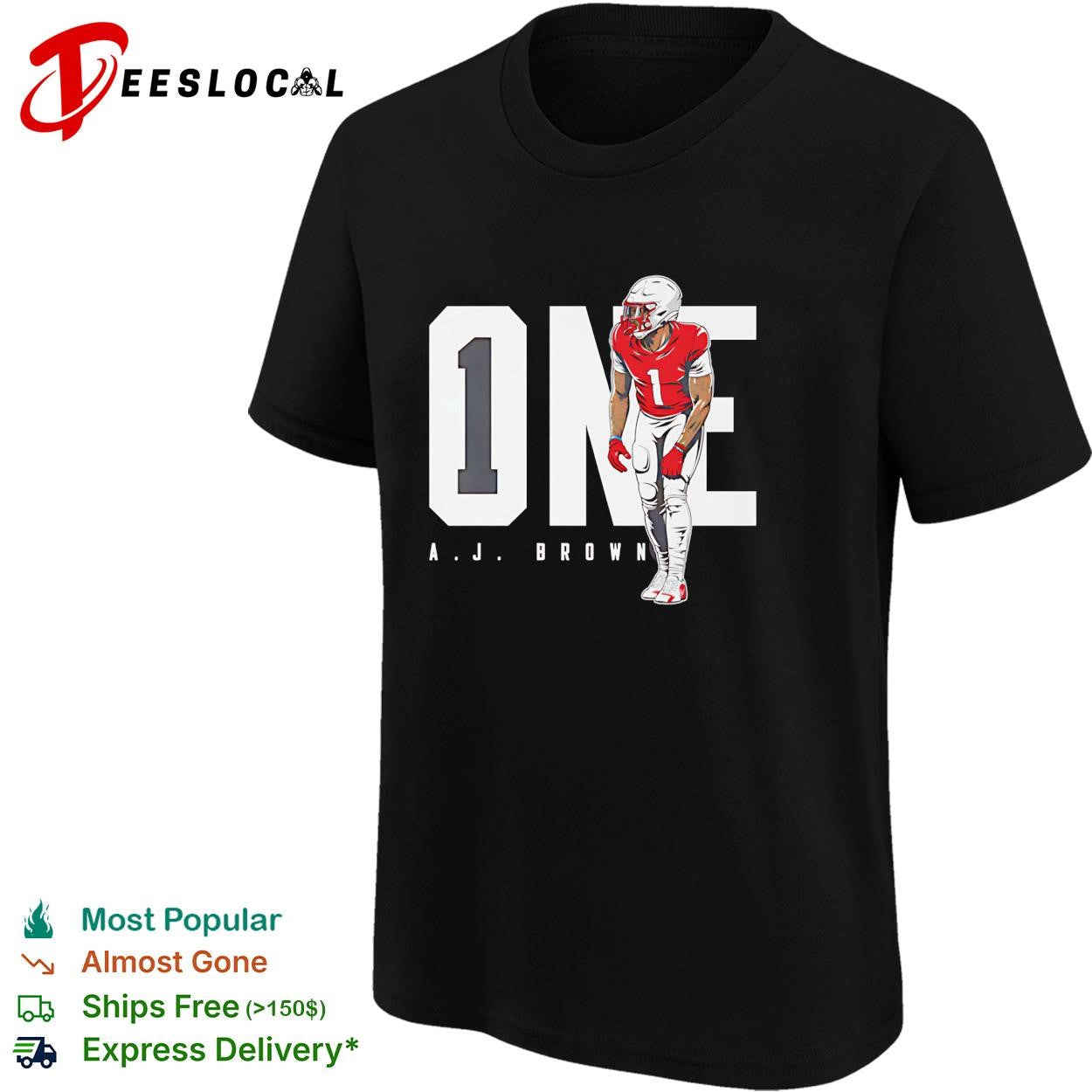 AJ Brown 1 Philadelphia Eagles NFL wide receiver graphic shirt