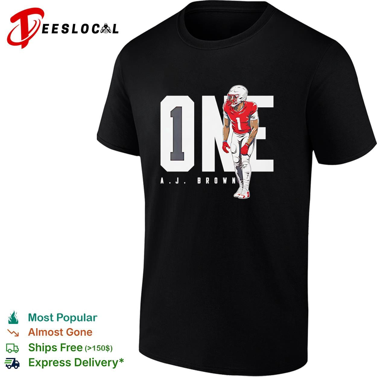 AJ Brown 1 Philadelphia Eagles NFL wide receiver graphic shirt