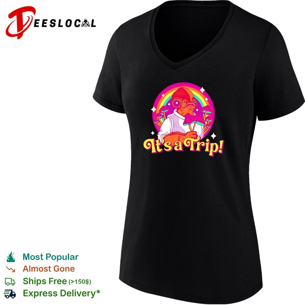 Admiral Ackbar holding mushroom it’s a Trip rainbow vintage shirt