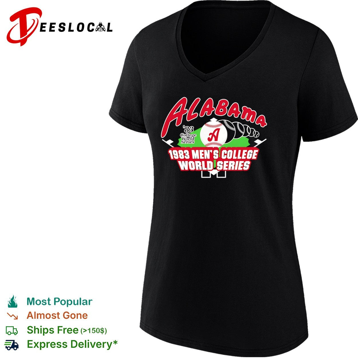 Alabama Crimson Tide 1983 College World Series Baseball shirt