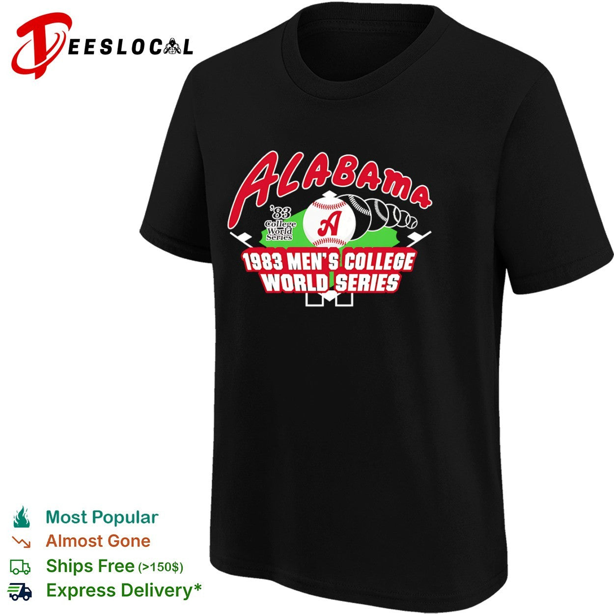 Alabama Crimson Tide 1983 College World Series Baseball shirt