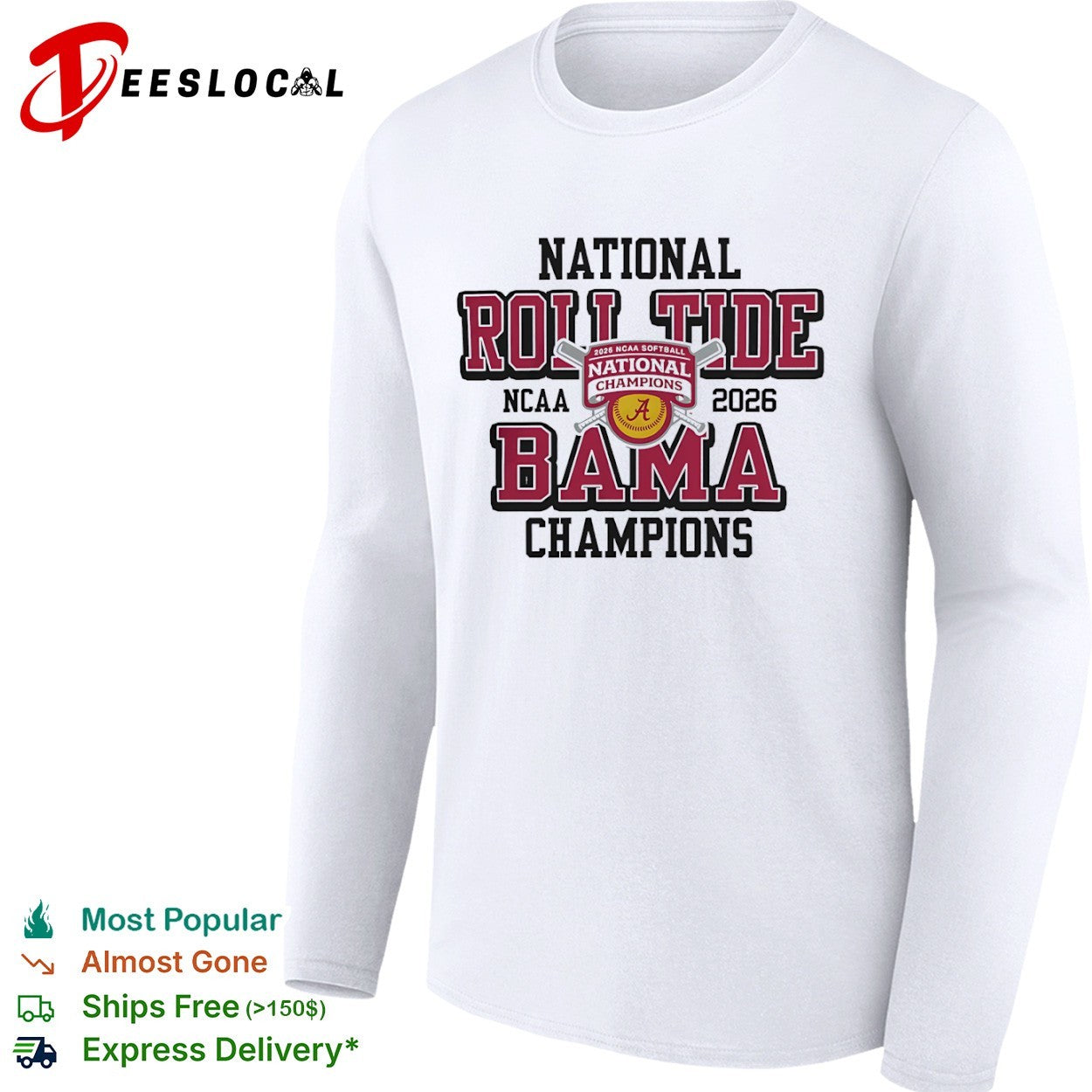 Alabama Crimson Tide 2026 NCAA Softball National Champions Roll Tide Bama shirt
