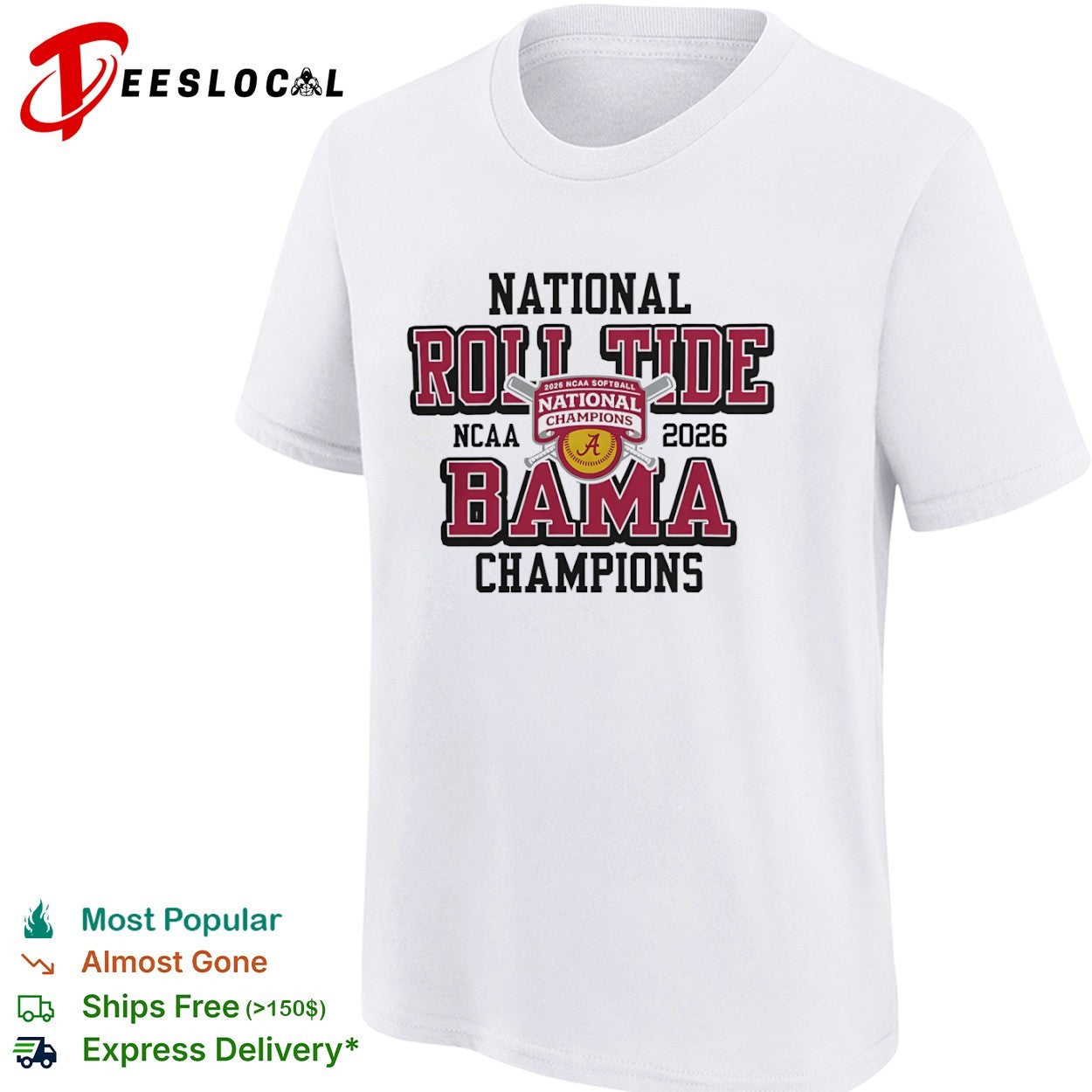 Alabama Crimson Tide 2026 NCAA Softball National Champions Roll Tide Bama shirt