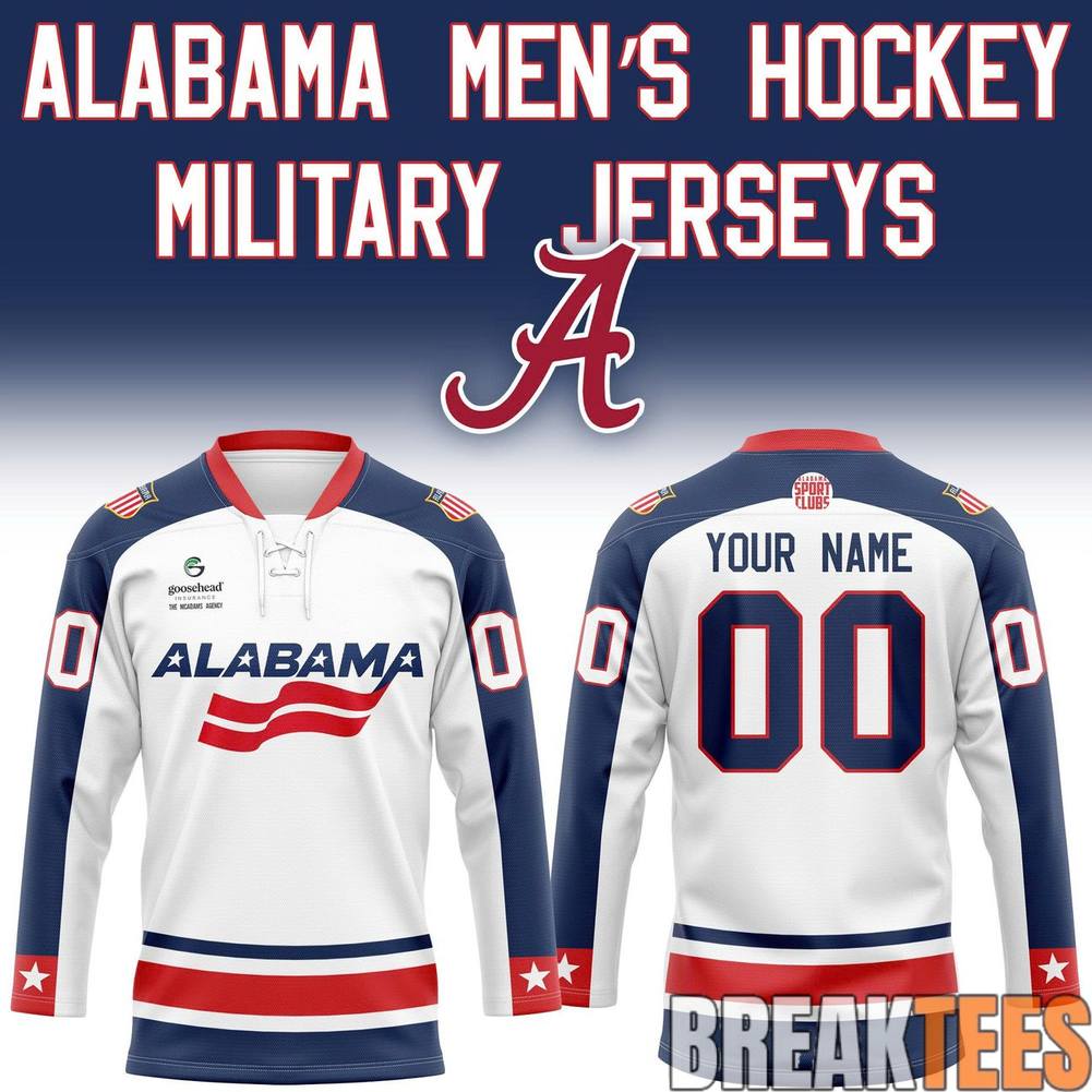 Alabama Crimson Tide Hockey 2026 Military Custom Hockey Jersey
