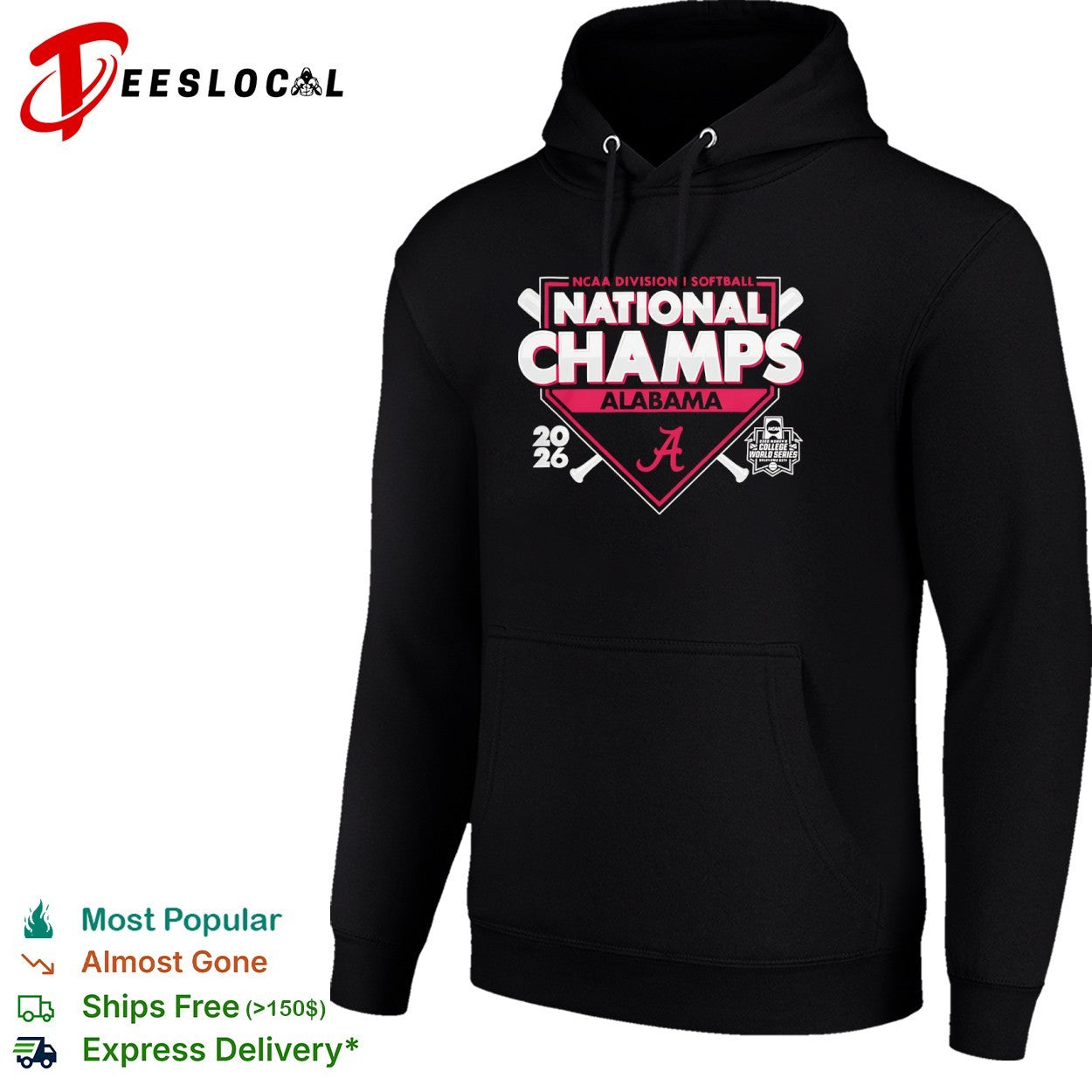 Alabama Crimson Tide NCAA Division I Softball National Champs 2026 World Series shirt