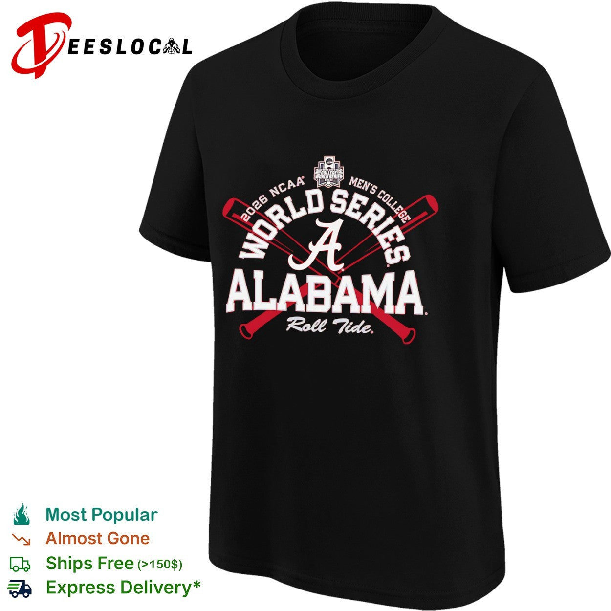 Alabama Crimson Tide NCAA Men’s College World Series 2026 shirt