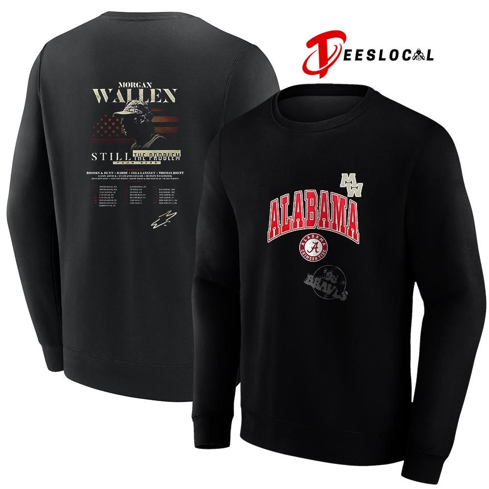 Alabama Crimson Tide x Morgan Wallen Still the Problem tour 2026 signature shirt