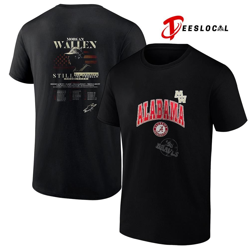 Alabama Crimson Tide x Morgan Wallen Still the Problem tour 2026 signature shirt
