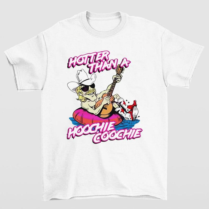 Alan Jackson Hotter Than Hoochie Coochie Cartoon Shirt Fun Country Music Fans T-Shirts