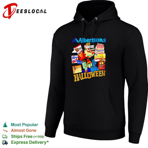 Albertsons Halloween treats candy monsters retro design shirt