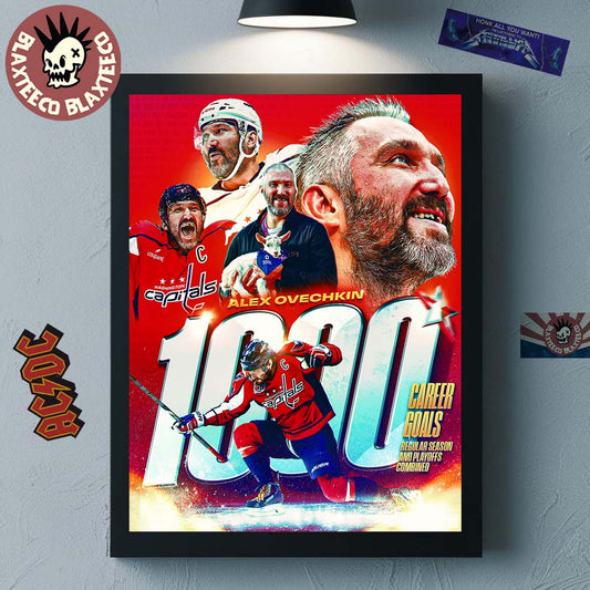 Alex Ovechkin Washington Capitals NHL 1000 Career Goals In Regular Season And Playoffs Combined Home Decor Poster Canvas
