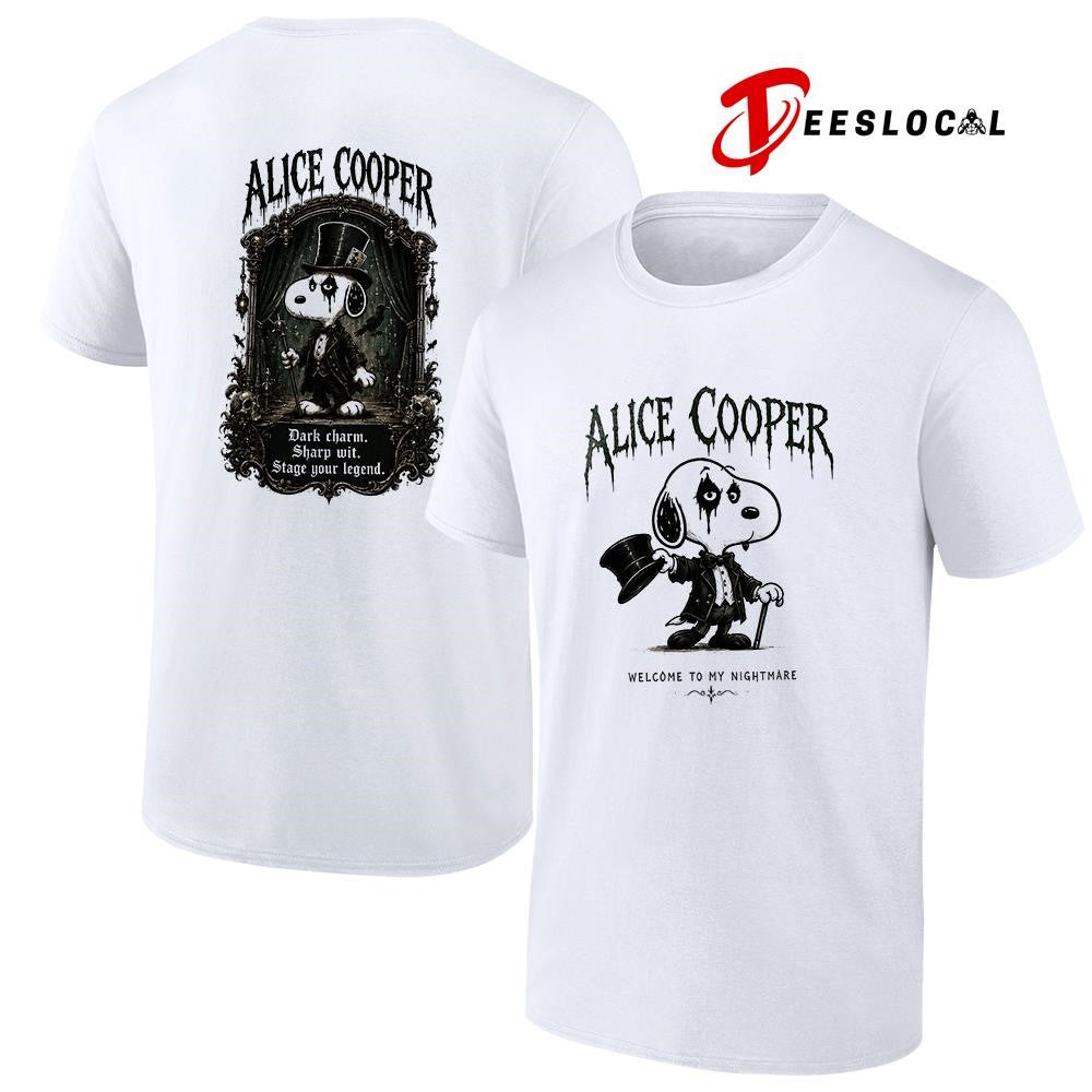 Alice Cooper x Peanuts Snoopy welcome to my nightmare shirt