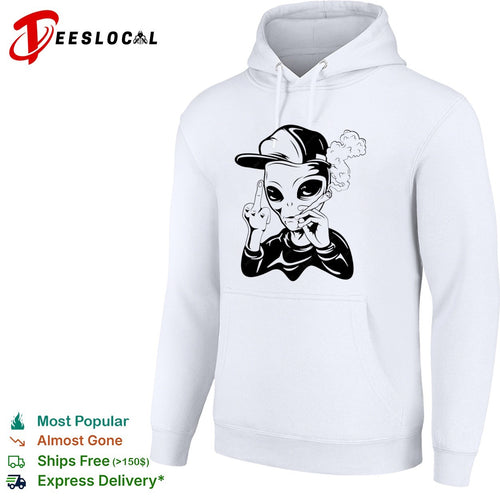 Alien smoking weed flipping off middle finger rap shirt