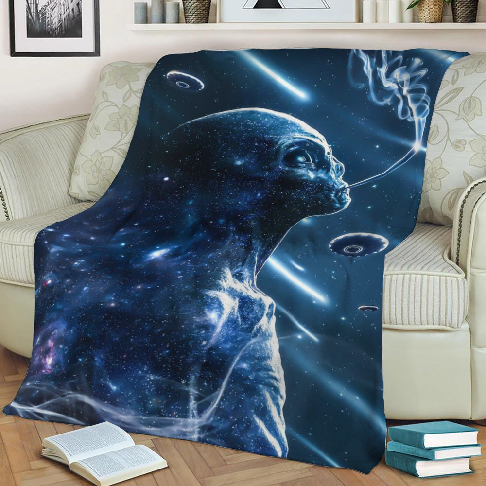 Alien Smoke Fleece Throw Blanket