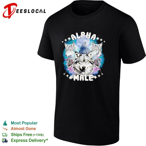 Alpha Male Wolf Moon Celestial Howling Pack shirt