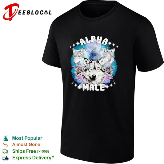 Alpha Male Wolf Moon Celestial Howling Pack shirt