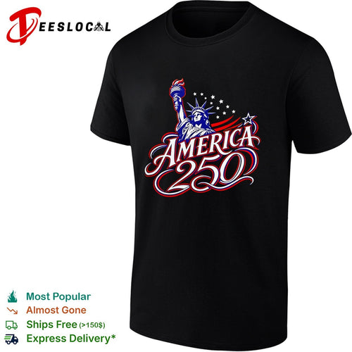 America 250 Statue of Liberty Torch Stars Stripes Red White and Blue Patriot shirt
