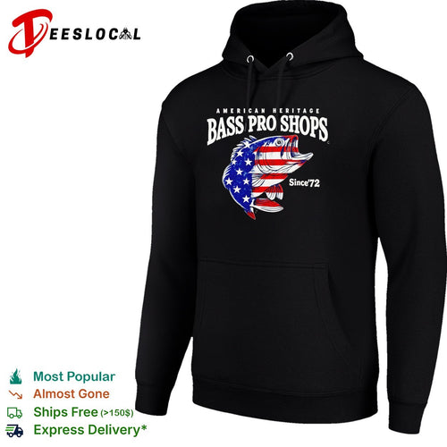 American Heritage Bass Pro Shops Since 72 patriotic fish design fishing lover shirt