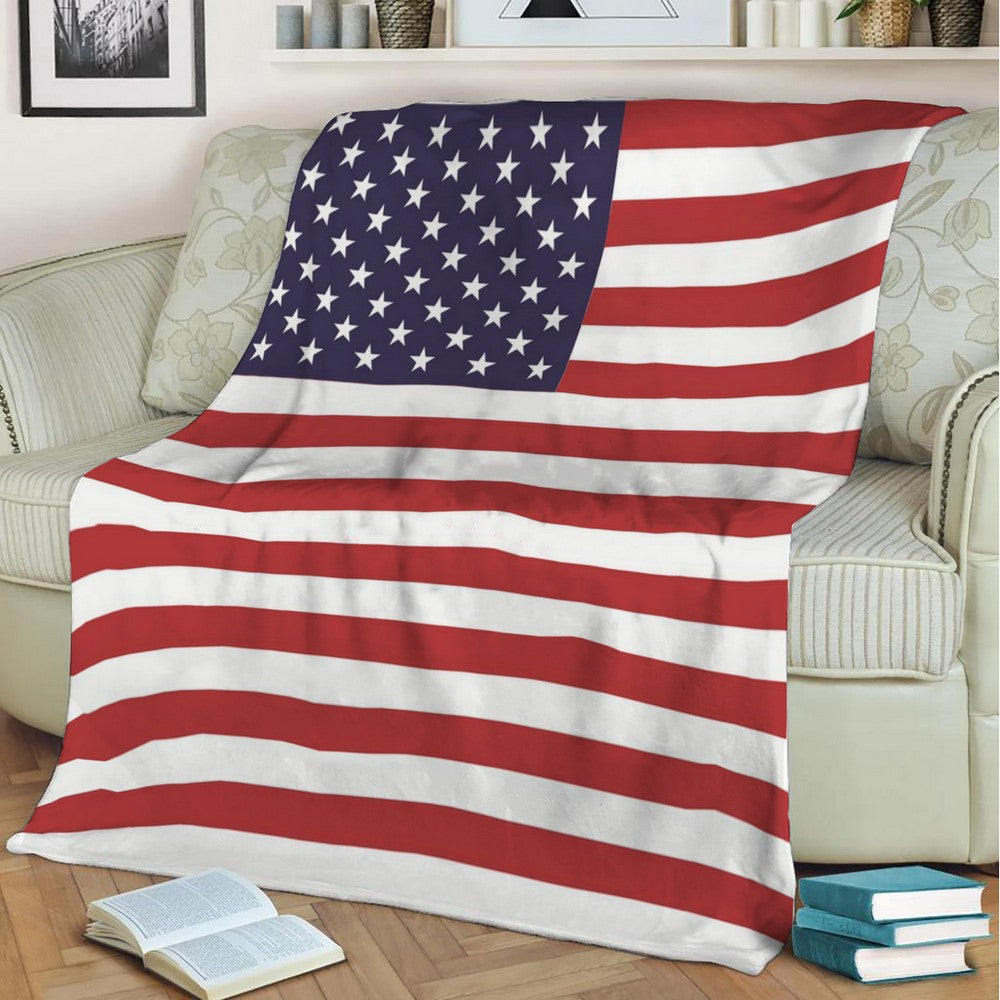 American Flag Fleece Throw Blanket