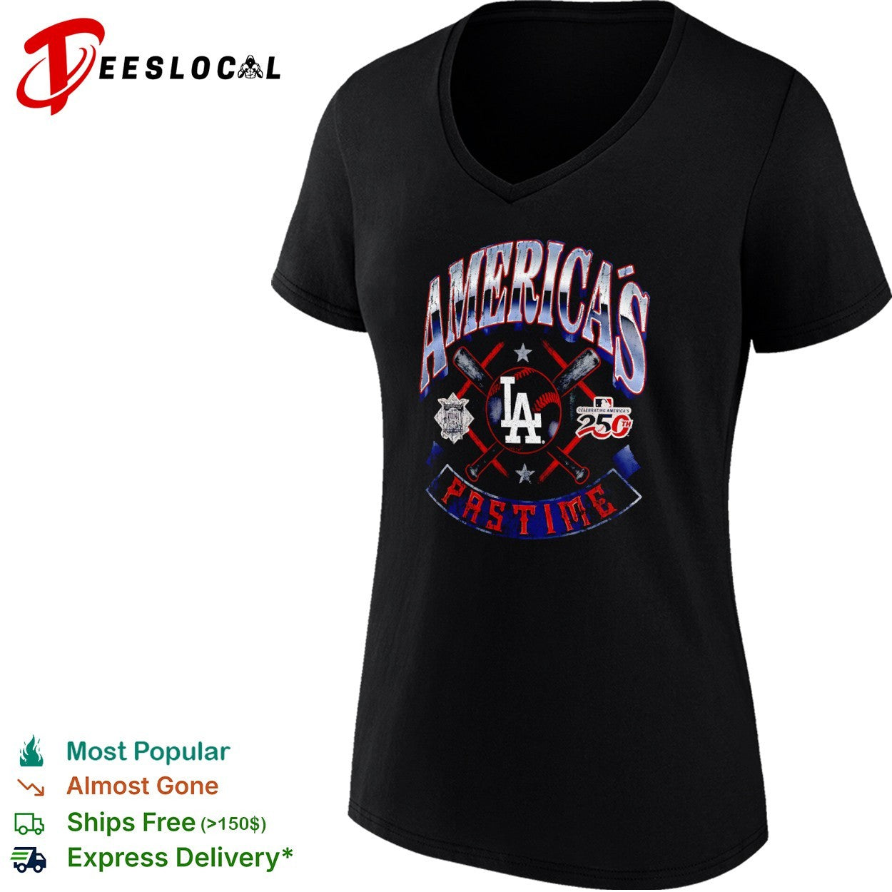 America’s Pastime Los Angeles Dodgers MLB Celebrating America’s 250th Anniversary shirt