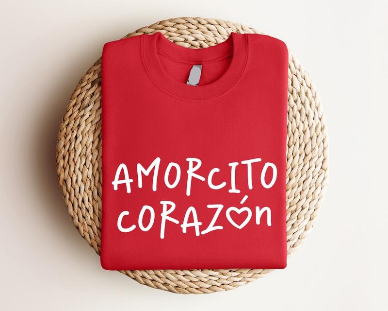 Amorcito CorazóN Shirt Latino Dia De San Valentin Shirt Spanish Mexican Shirt Valentine Her. Cotton Casual Shirtslatinas T-Shirts
