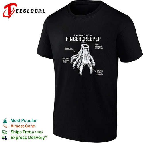 Anatomy of a fingercreeper monster hand labeled diagram fantasy shirt