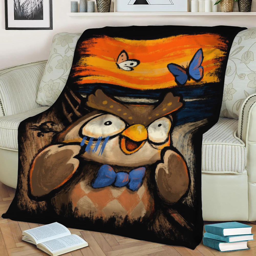 Animal crossing scream Fleece Throw Blanket