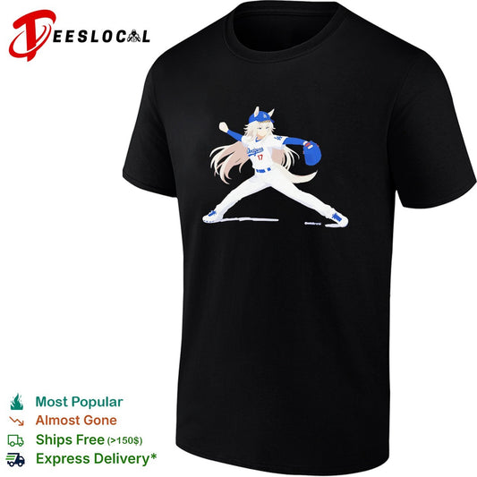 Anime style baseball pitcher number 17 action illustration shirt