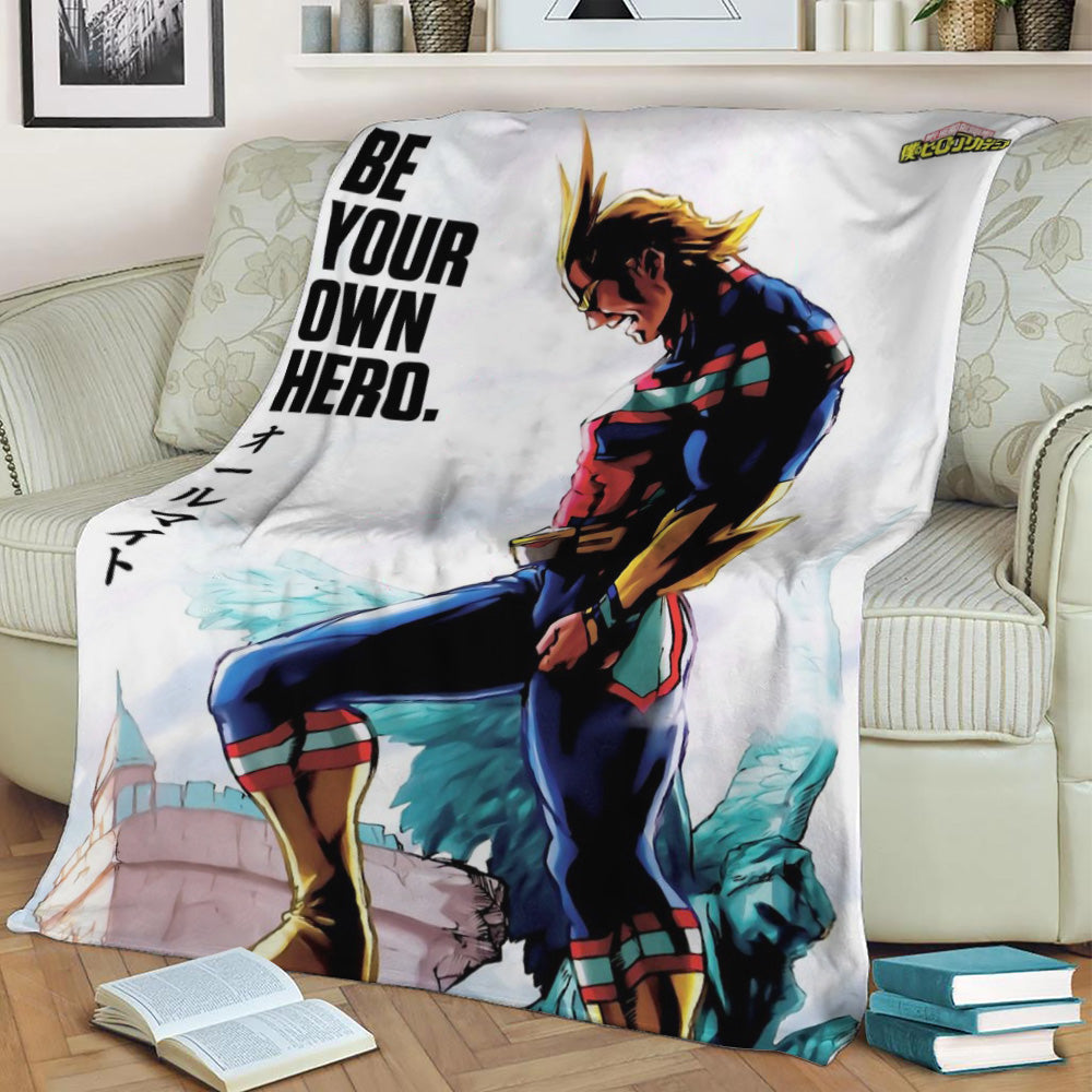 Anime Academia All Might Fleece Throw Blanket