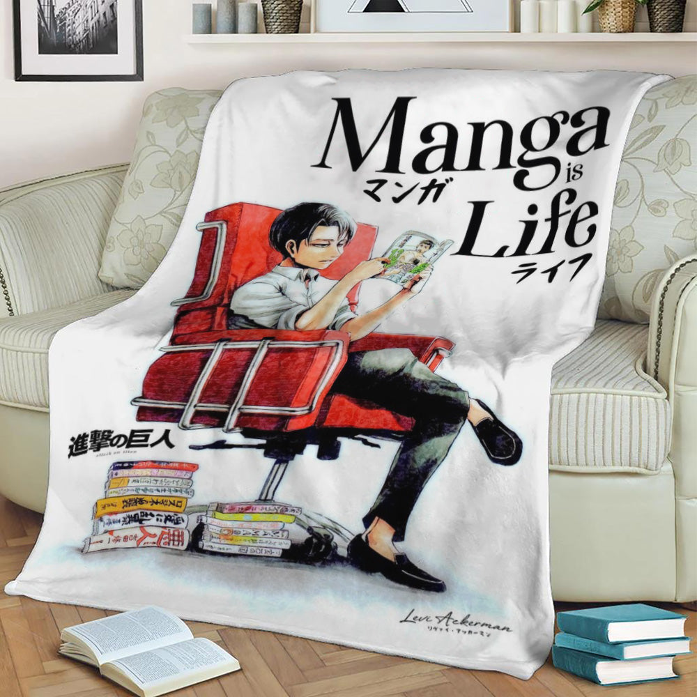 Anime Attack on Titan Levi Fleece Throw Blanket