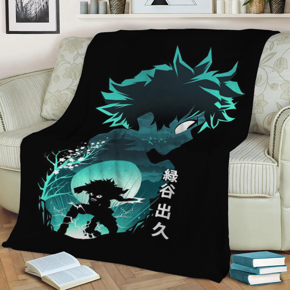 Anime Hero Deku Fleece Throw Blanket