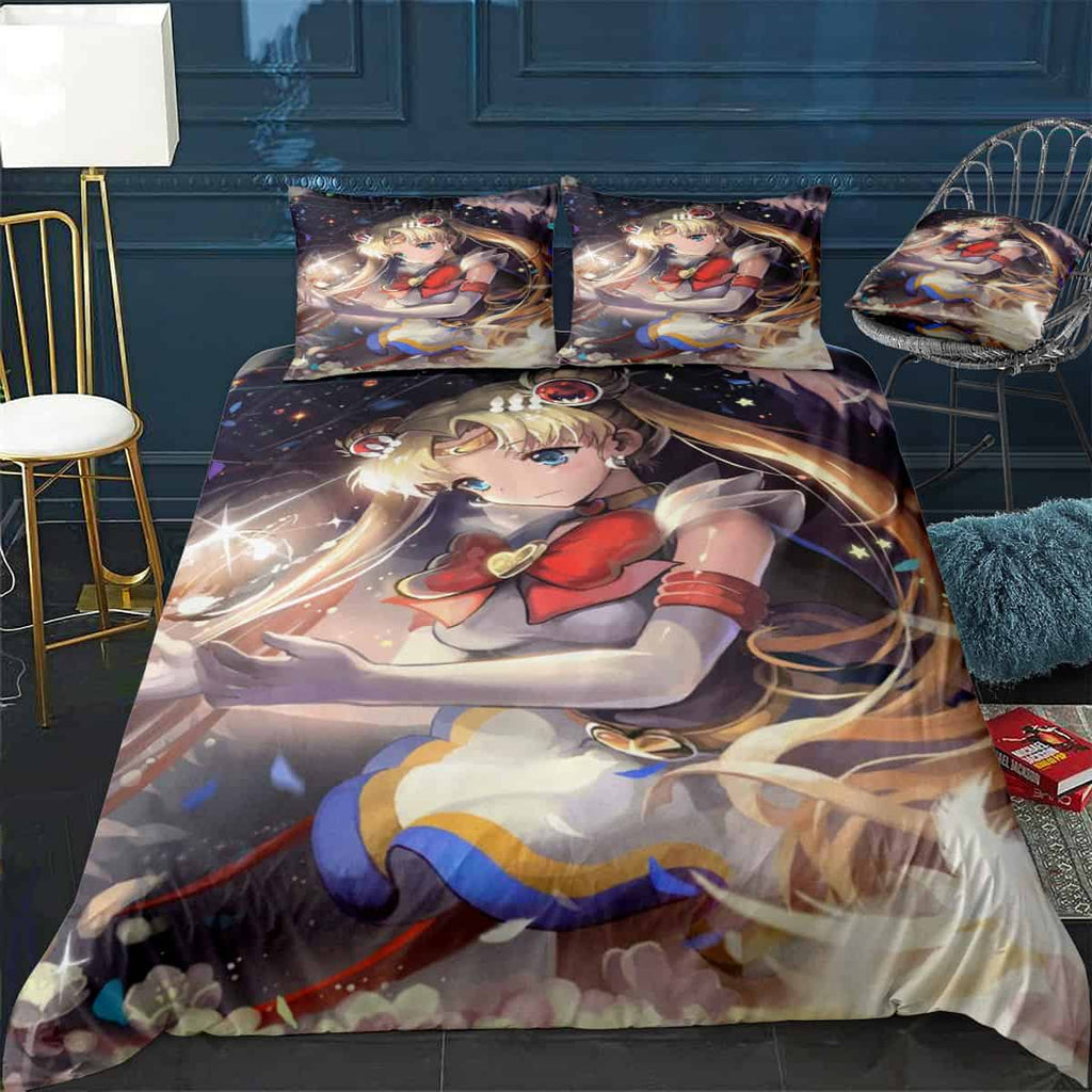 Anime Sailor Moon Bedding Set (Duvet Cover & Pillow Shams)