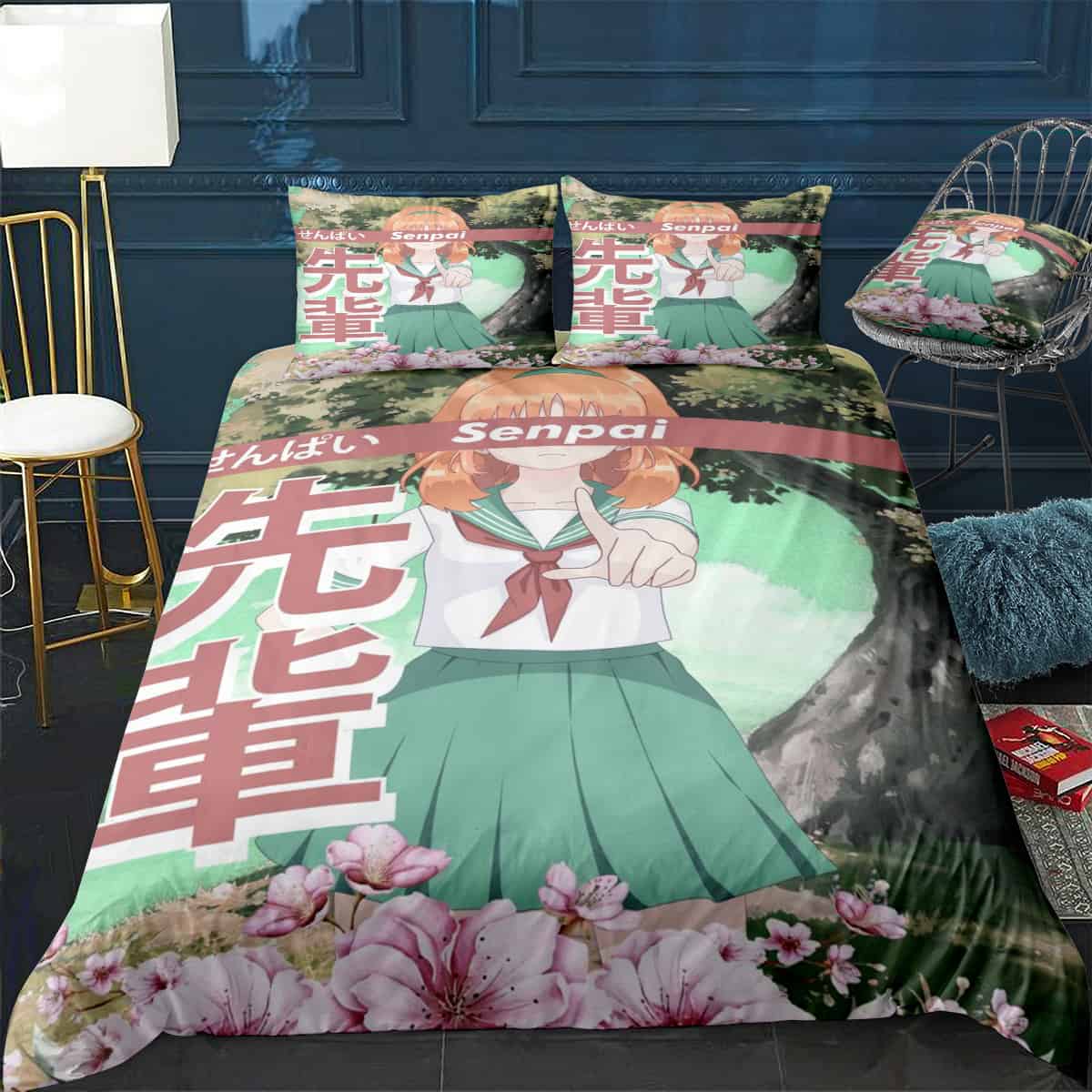 Anime Senpai Girl Nature Bedding Set (Duvet Cover & Pillow Shams)