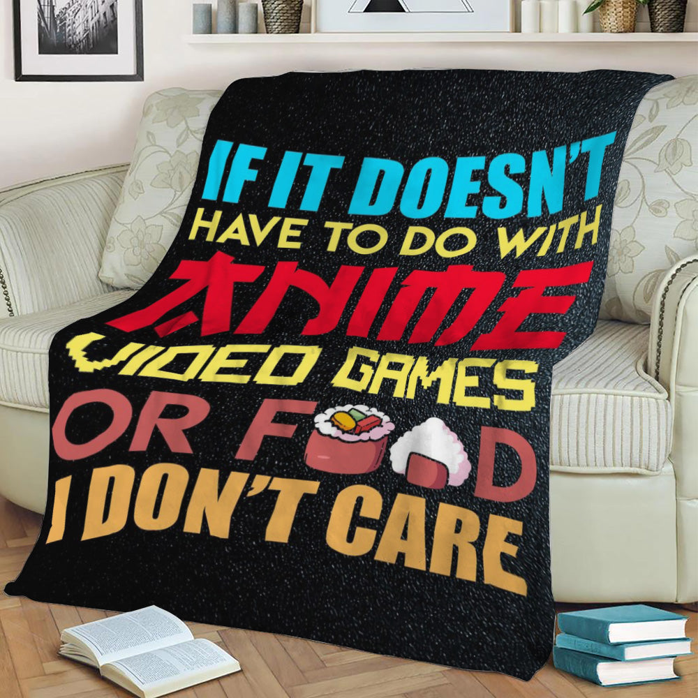 Anime Video Games Food Fleece Throw Blanket
