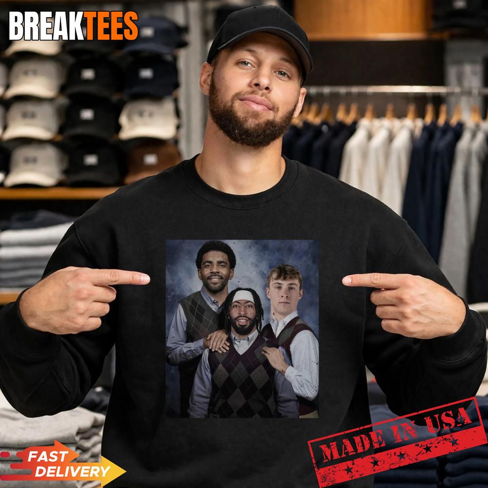 Anthony Davis Kyrie Irving Cooper Flagg Step Brothers T-Shirt – Funny Basketball Meme Tee