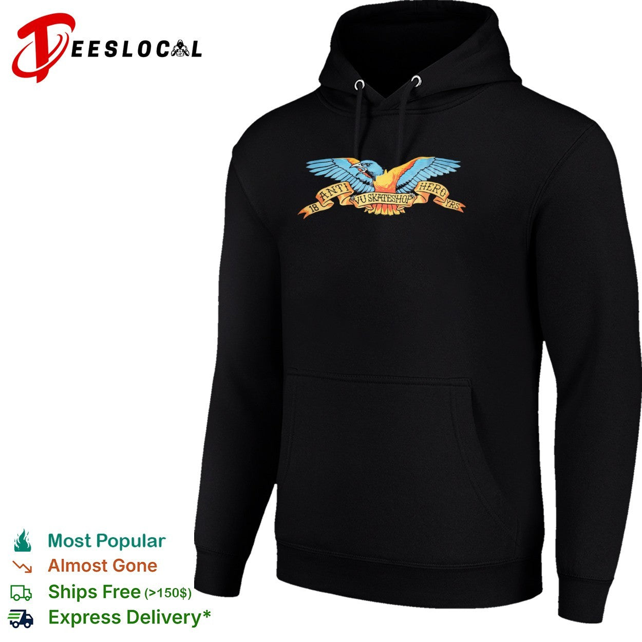 Anti Hero 18 Yrs Vu Skateshop Eagle Logo shirt