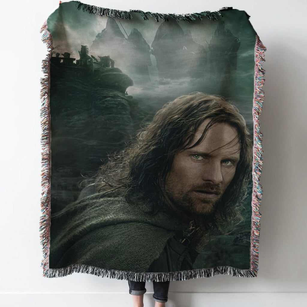 Aragorn II Elessar Woven Tapestry Throw Blanket with Fringe