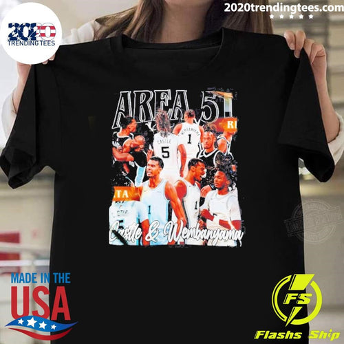 Area 51 Stephon Castle And Victor Wembanyama San Antonio Spurs Basketball Shirt