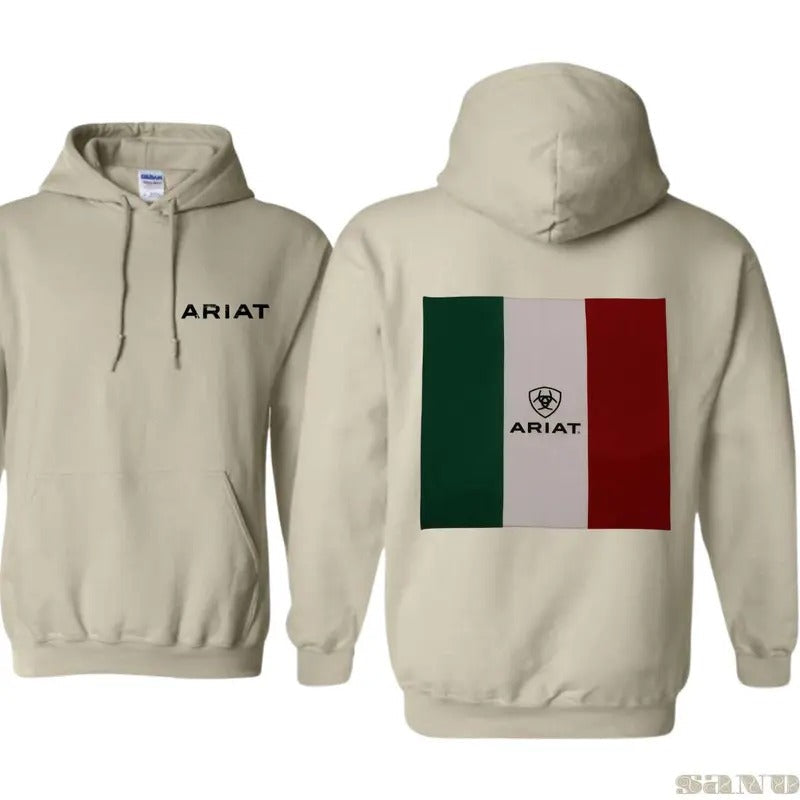 Ariat Bold Mexican Flag Logo Suitable Outdoor Activities Casual Providing T-Shirts