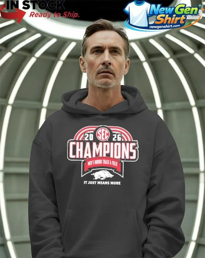 Arkansas Razorbacks 2026 SEC Men’s Indoor Track &amp; Field Champions Locker Room Shirt