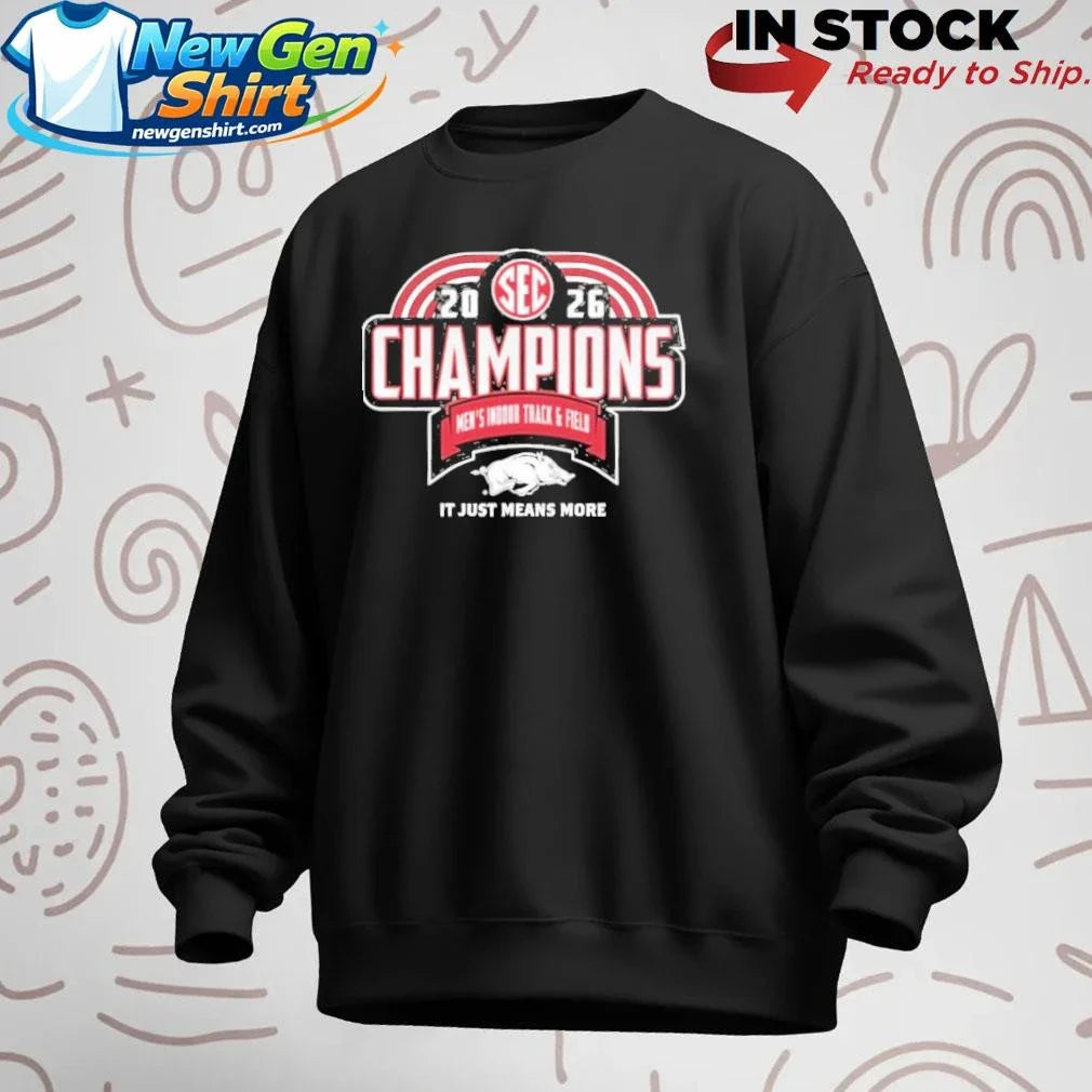 Arkansas Razorbacks 2026 SEC Men’s Indoor Track &amp; Field Champions Locker Room Shirt