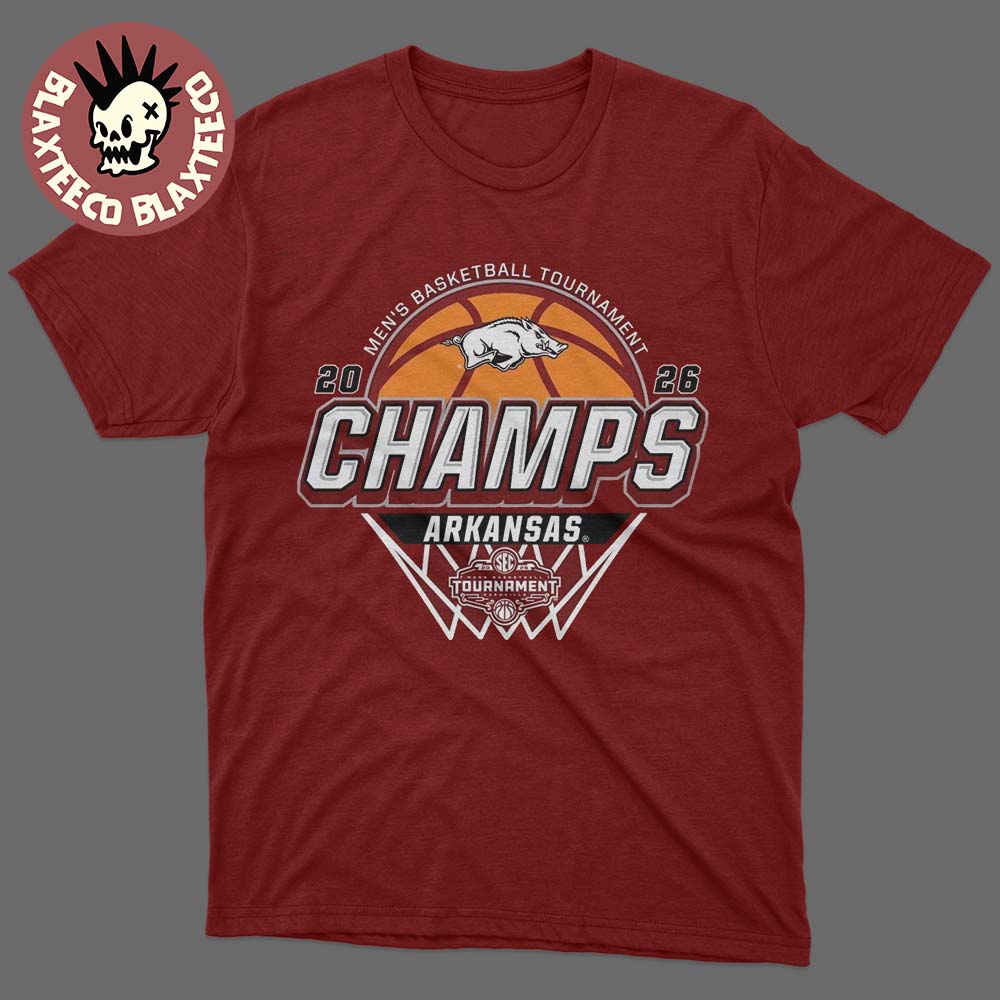 Arkansas Razorbacks Men’s Basketball 2026 SEC Tournament Champions Locker Room Cardinal Red T-Shirt