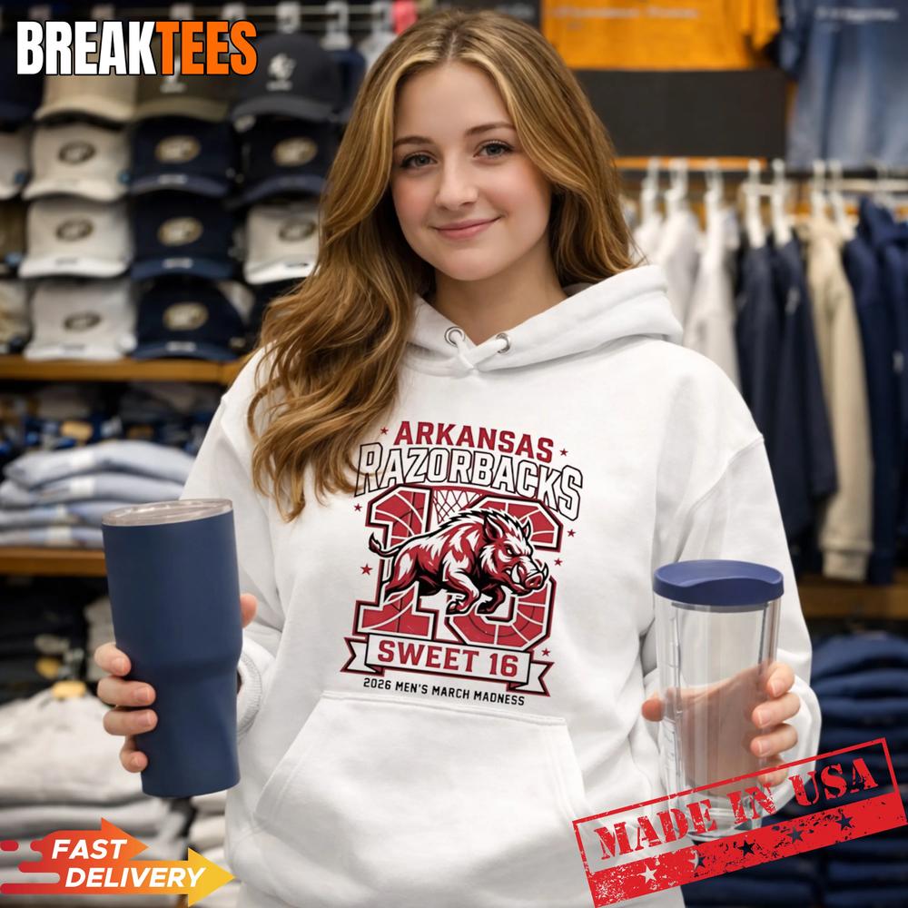 Arkansas Razorbacks Sweet 16 2026 Men’s March Madness Mascot Shirt
