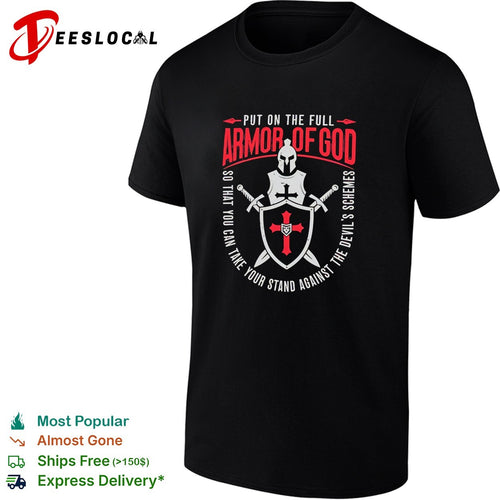 Armor of God knight shield swords quote shirt