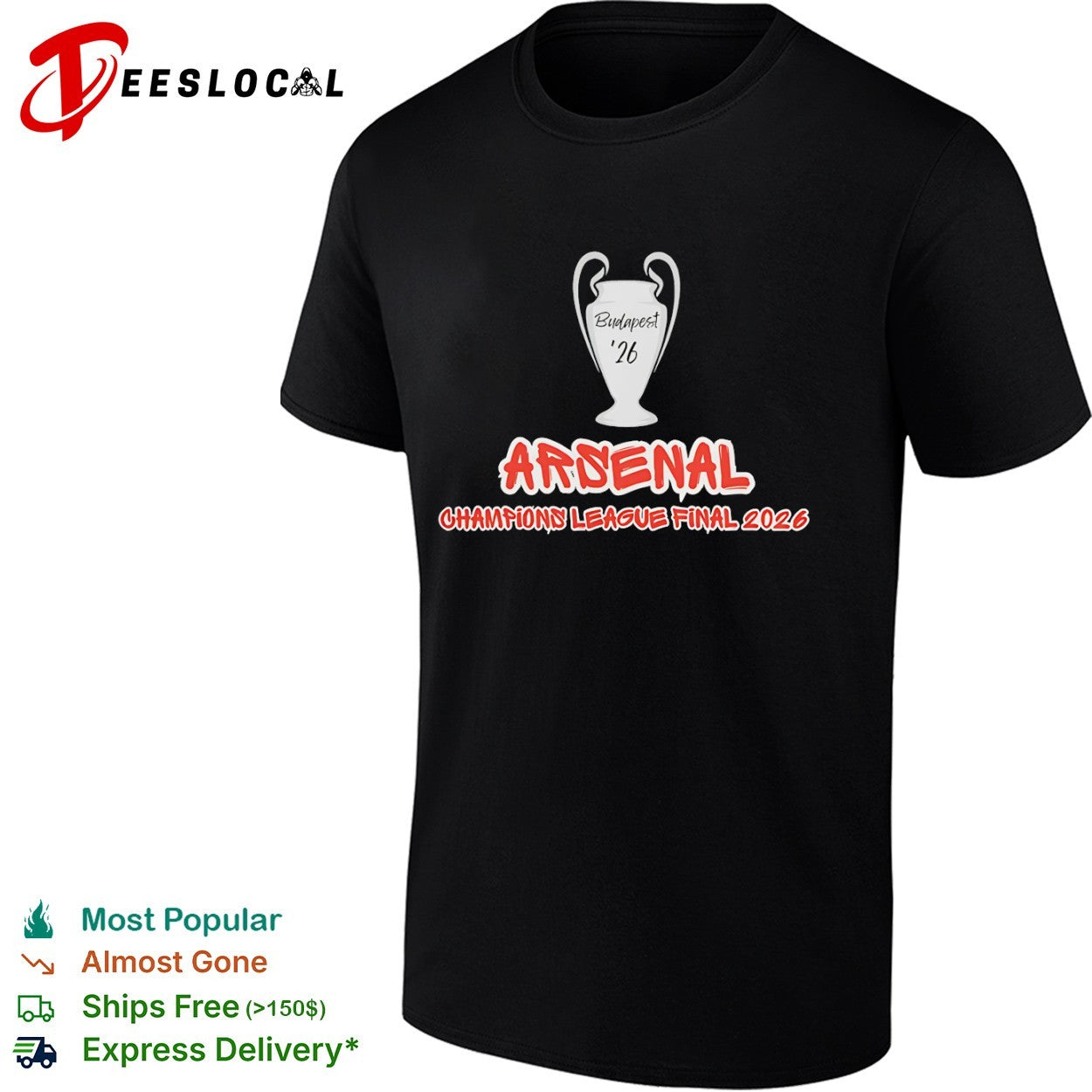 Arsenal Champions League Final 2026 Budapest 26 football tournament soccer shirt