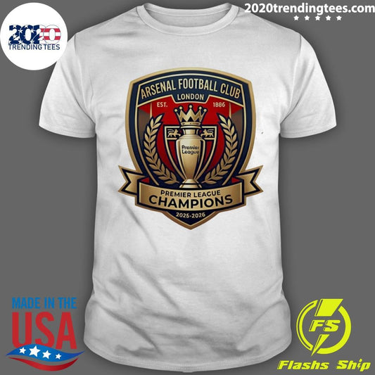 Arsenal FC Premier League Champions 2025-26 Logo Shirt