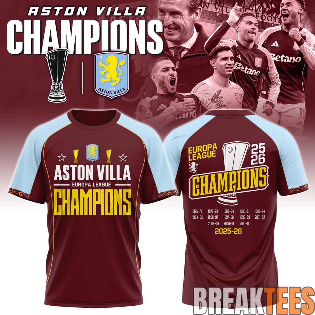 Aston Villa Europa League Champions 2025-26 Shirt