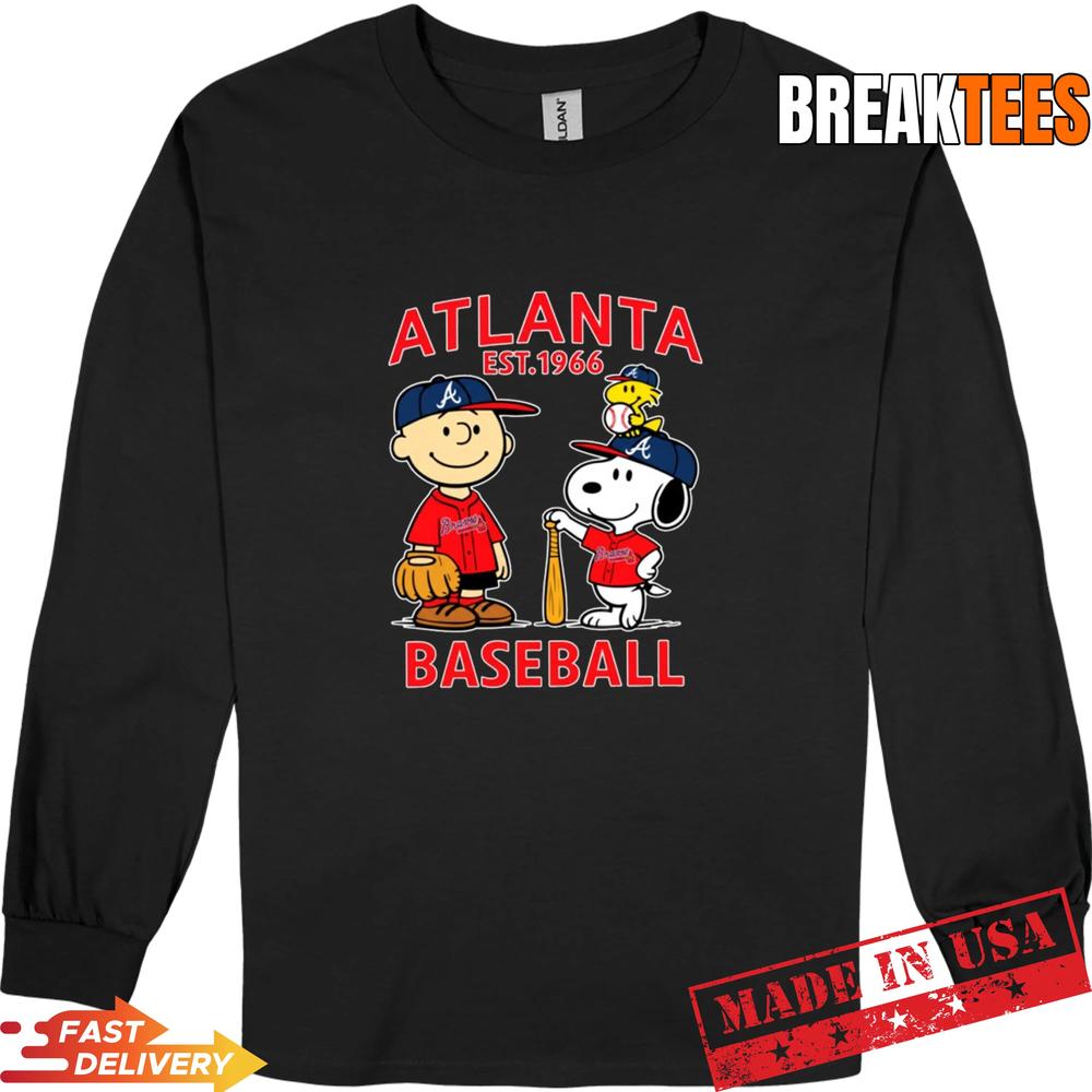 Atlanta Braves Baseball Snoopy and Charlie Brown est 1966 Shirt
