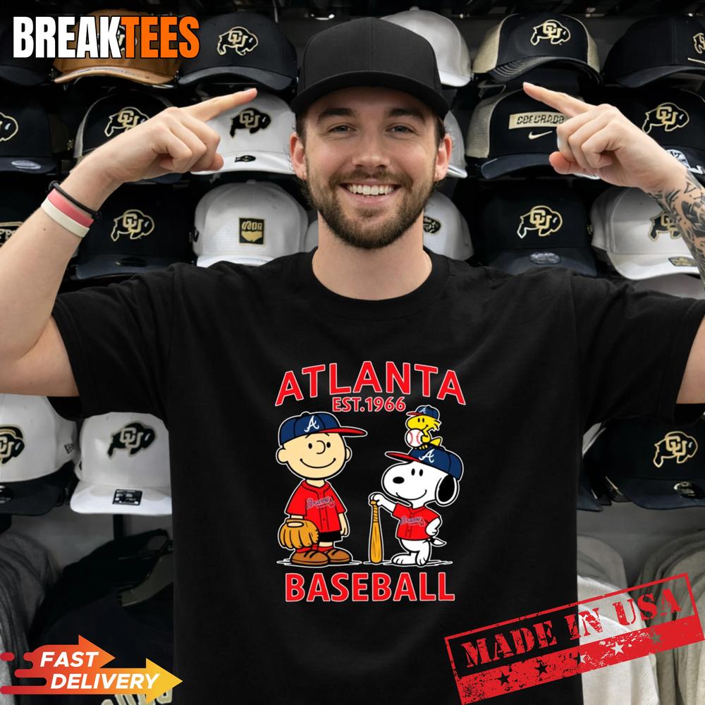 Atlanta Braves Baseball Snoopy and Charlie Brown est 1966 Shirt