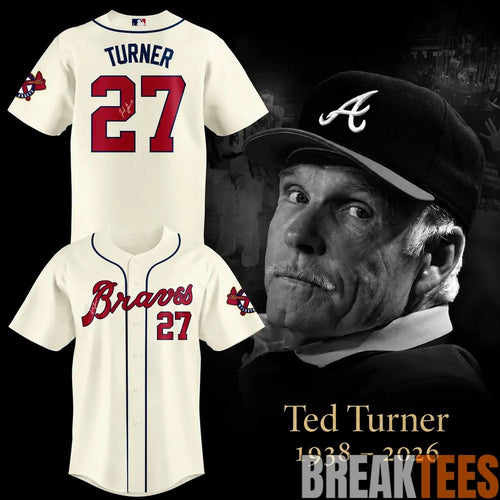 Atlanta Braves In Memory Ted Turner 1938-2026 Baseball Jersey